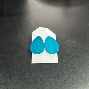 Teal Teardrop Shaped Earrings